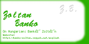 zoltan banko business card