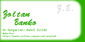 zoltan banko business card